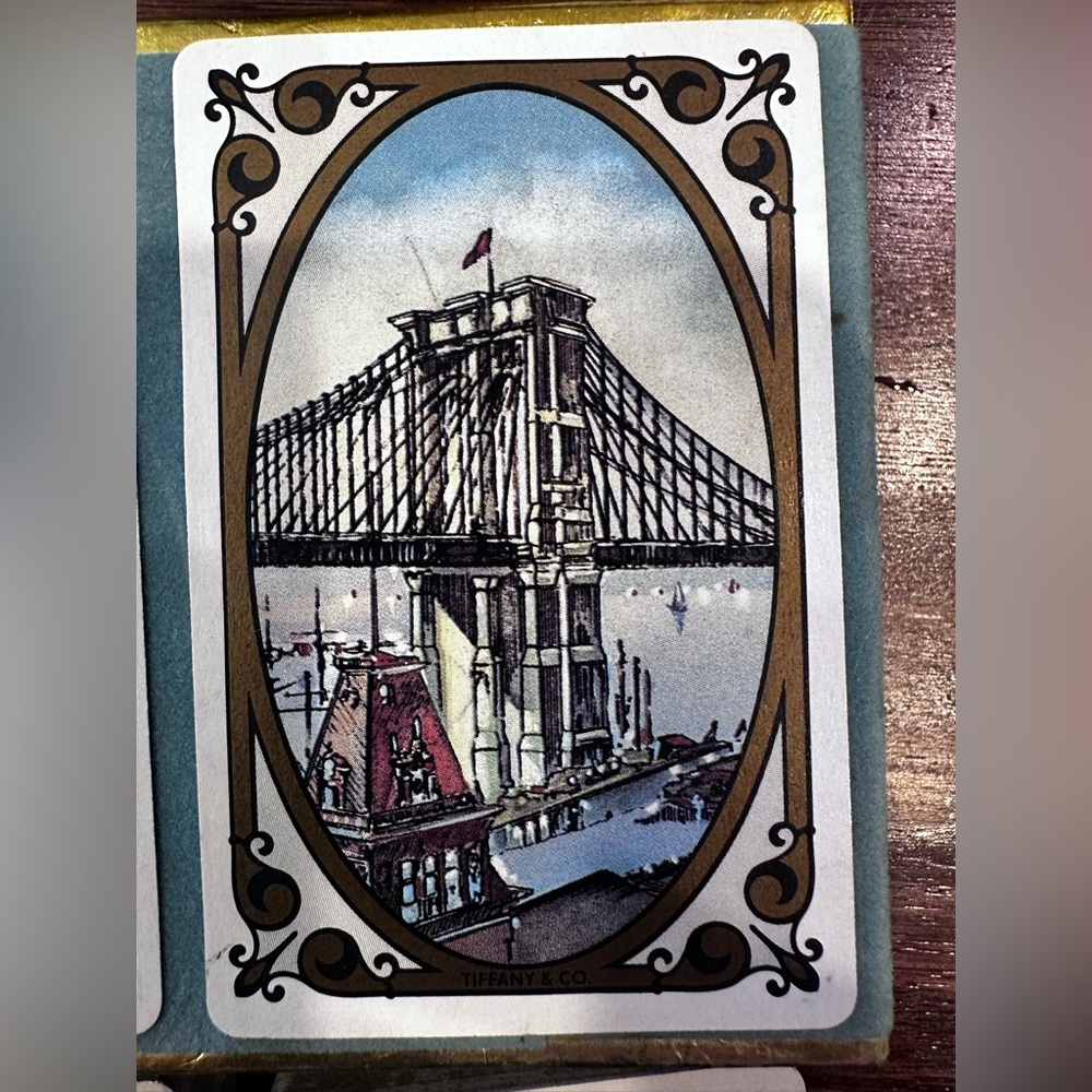 Vintage Tiffany & Co Playing Cards Statue of Liberty & Brooklyn Bridge + Box NIB - Picture 3 of 5